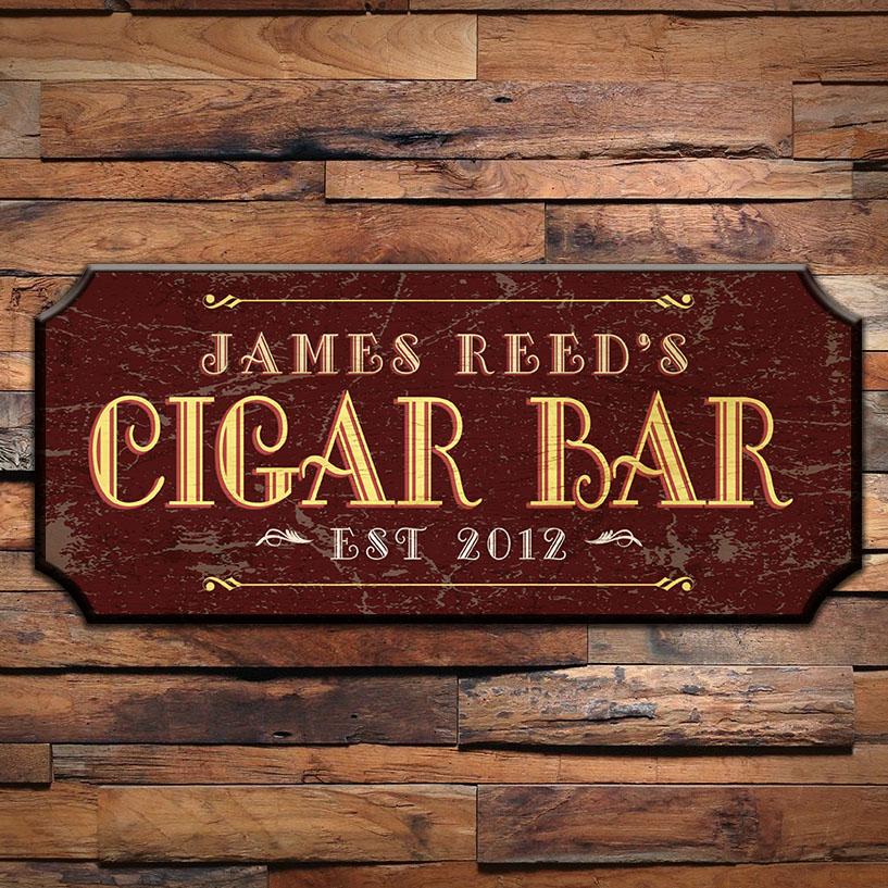 CIGAR BAR - CUSTOMIZABLE Wood Plaque Sign - Color Options - Image 3
