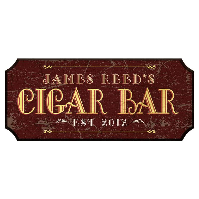 CIGAR BAR - CUSTOMIZABLE Wood Plaque Sign - Color Options - Image 4
