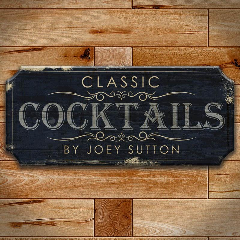 CLASSIC COCKTAILS - CUSTOMIZABLE Wood Plaque Sign - Color Options - Image 3