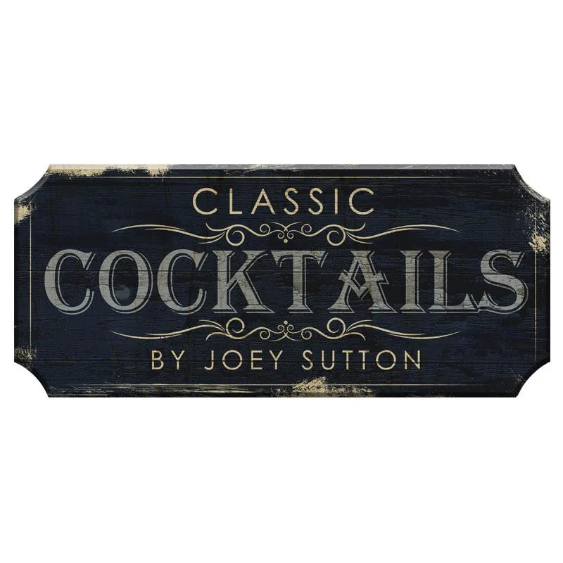 CLASSIC COCKTAILS - CUSTOMIZABLE Wood Plaque Sign - Color Options - Image 5