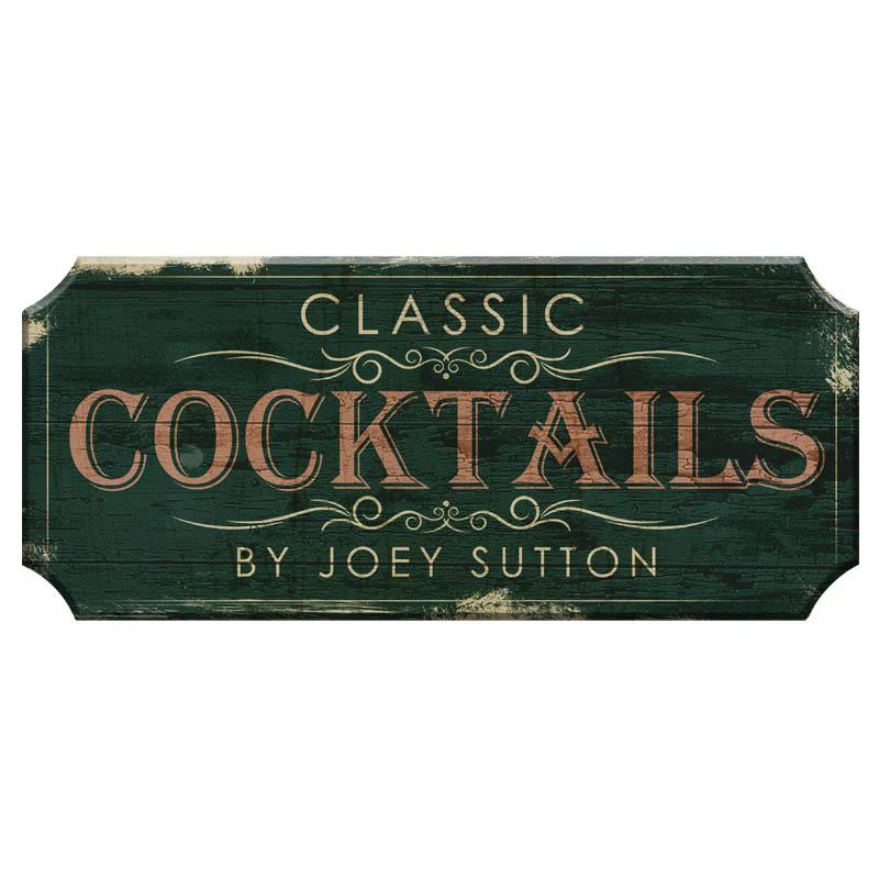 CLASSIC COCKTAILS - CUSTOMIZABLE Wood Plaque Sign - Color Options - Image 8