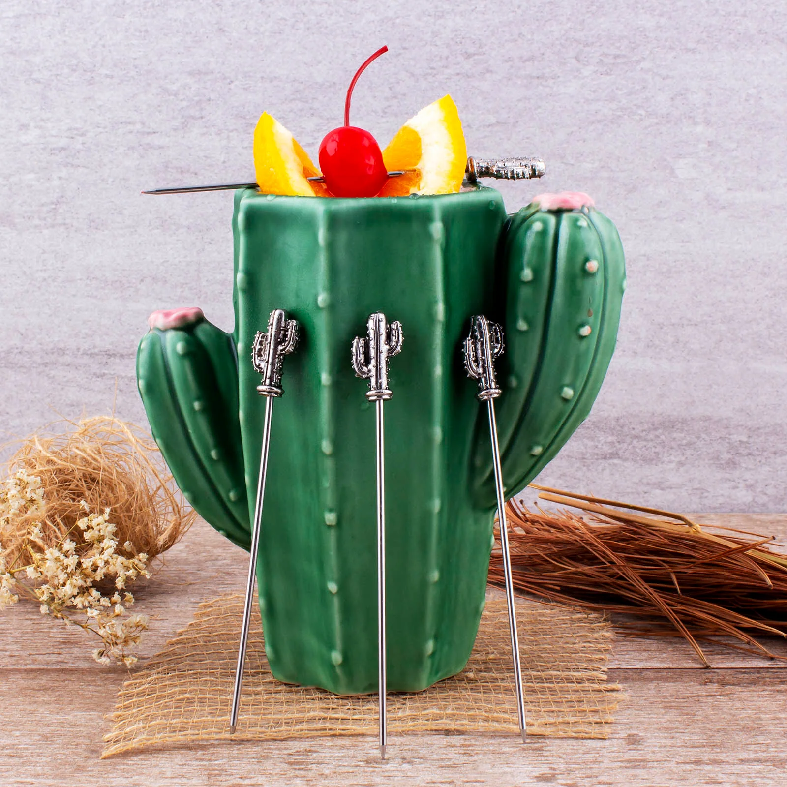 Cocktail Picks - Cactus - Set of 4 - Image 2