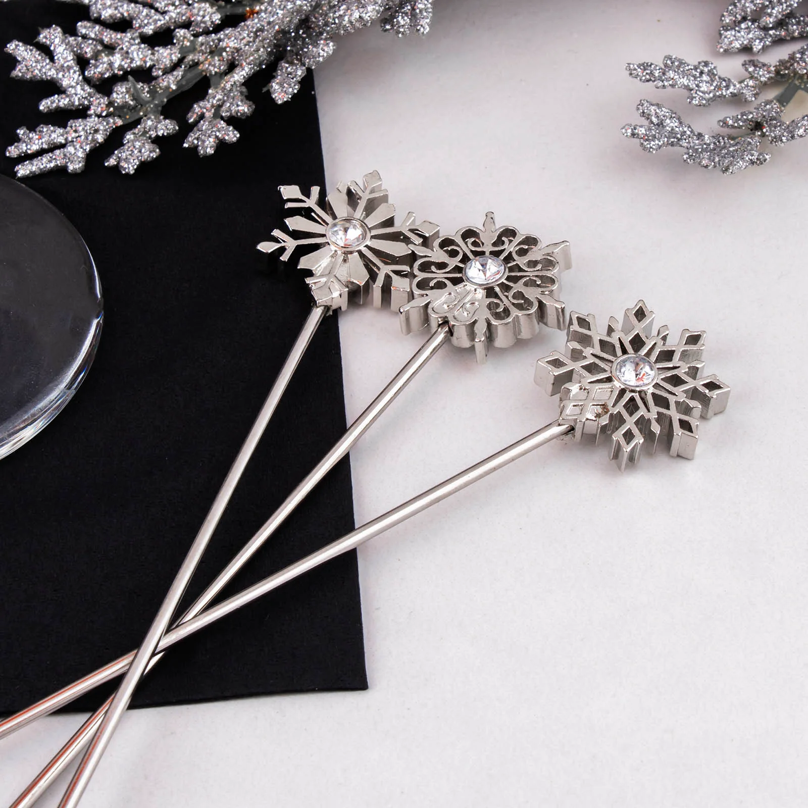 Cocktail Picks - Snowflakes - Set of 4 - Image 3