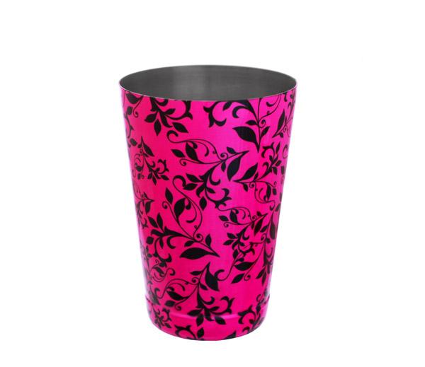 Cocktail Shaker Tin - 18oz weighted - Pink Swirl - Image 3