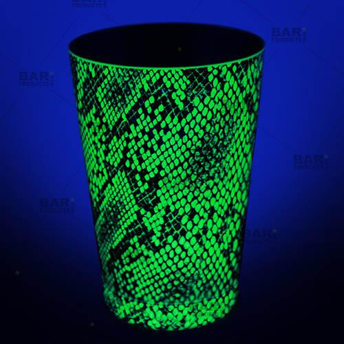 Cocktail Shaker Tin - 18oz weighted - NEON GREEN Snake Skin - Image 2