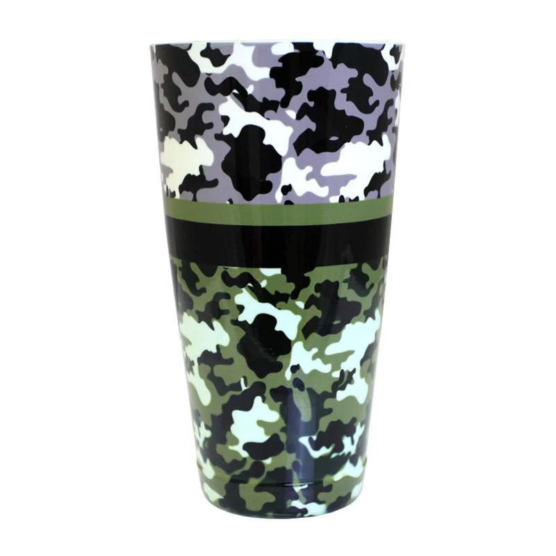 Printed Cocktail Shaker Tin - Camo - 28 ounce Weighted