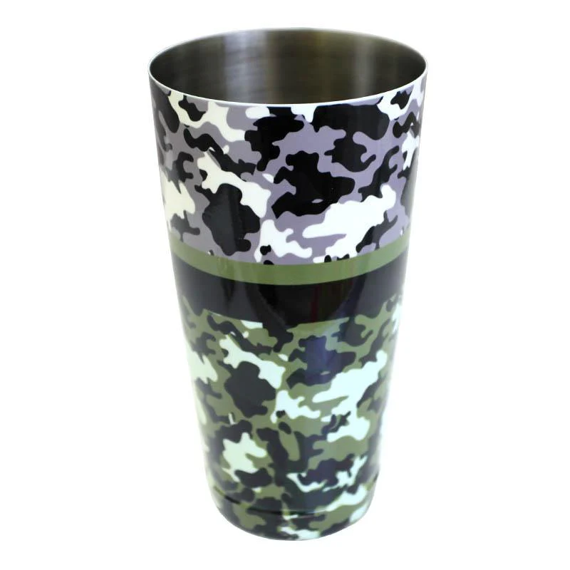 Printed Cocktail Shaker Tin - Camo - 28 ounce Weighted - Image 2