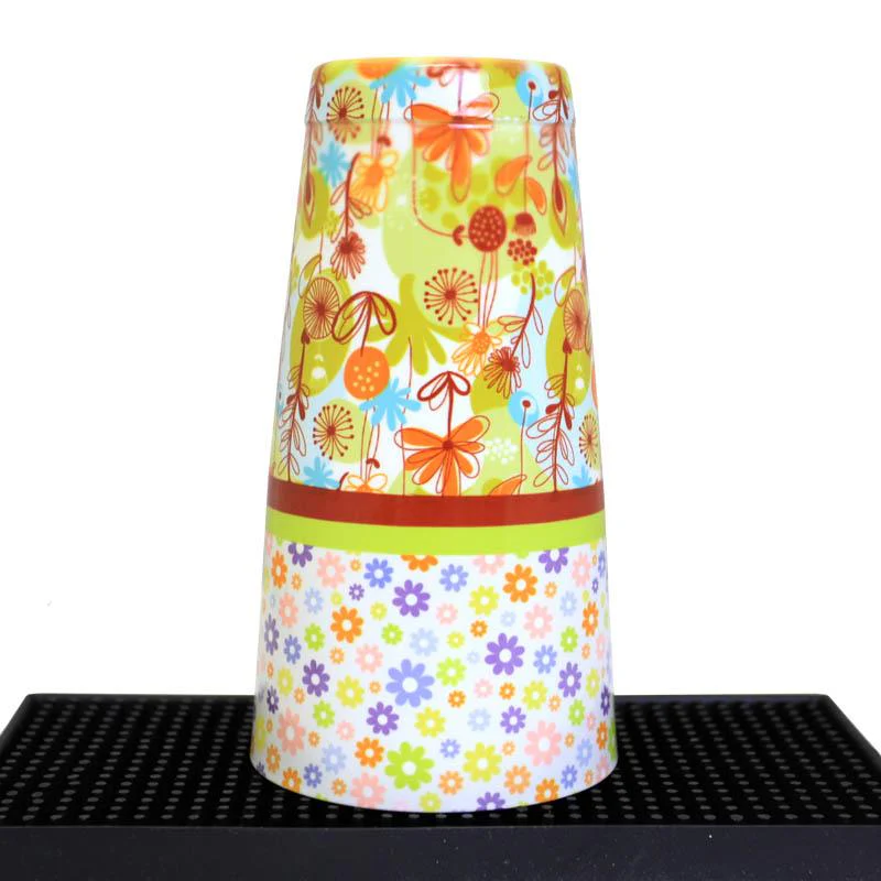 Printed Cocktail Shaker Tin - Cute Floral - 28 ounce Weighted - Image 3