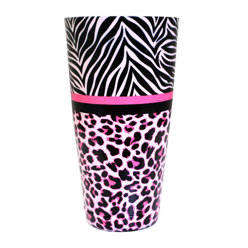 Printed Cocktail Shaker Tin - Girly Animal Print - 28 ounce Weighted