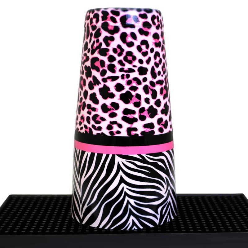 Printed Cocktail Shaker Tin - Girly Animal Print - 28 ounce Weighted - Image 3