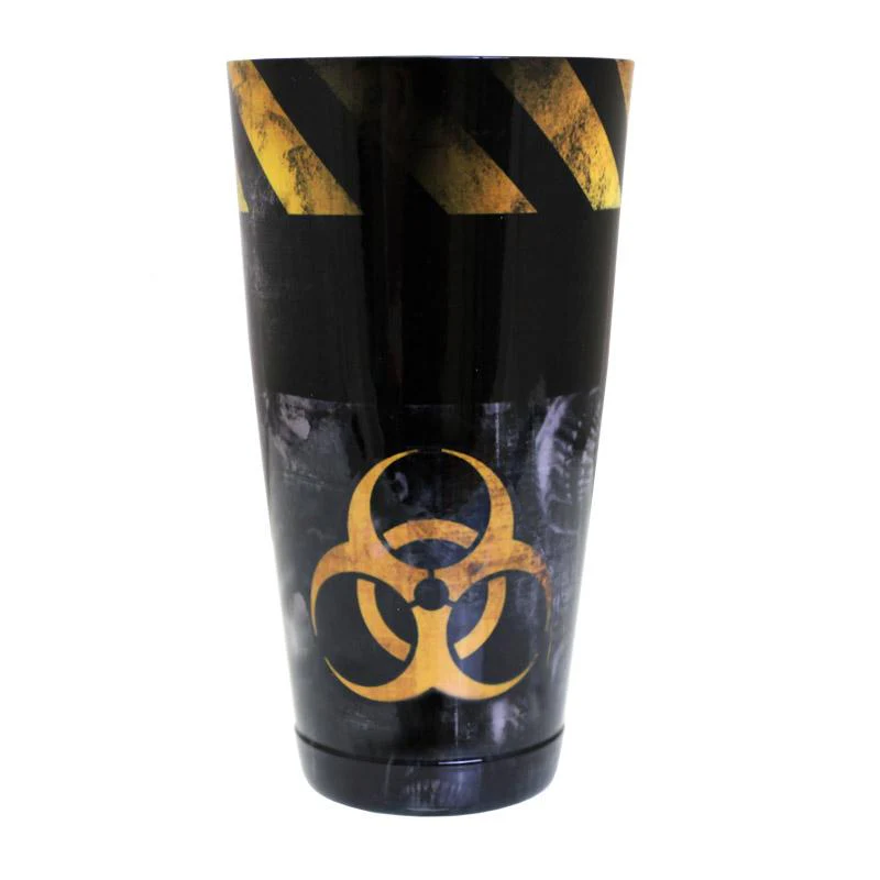 Printed Cocktail Shaker Tin - Grungy Hazard - 28 ounce Weighted