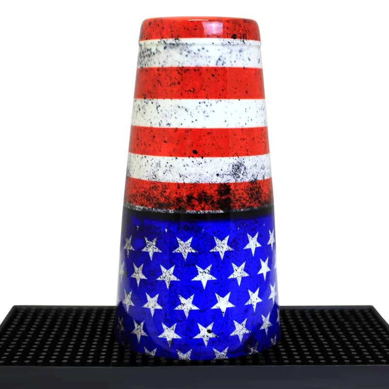 Printed Cocktail Shaker Tin - Grungy US Flag - 28 ounce Weighted - Image 3