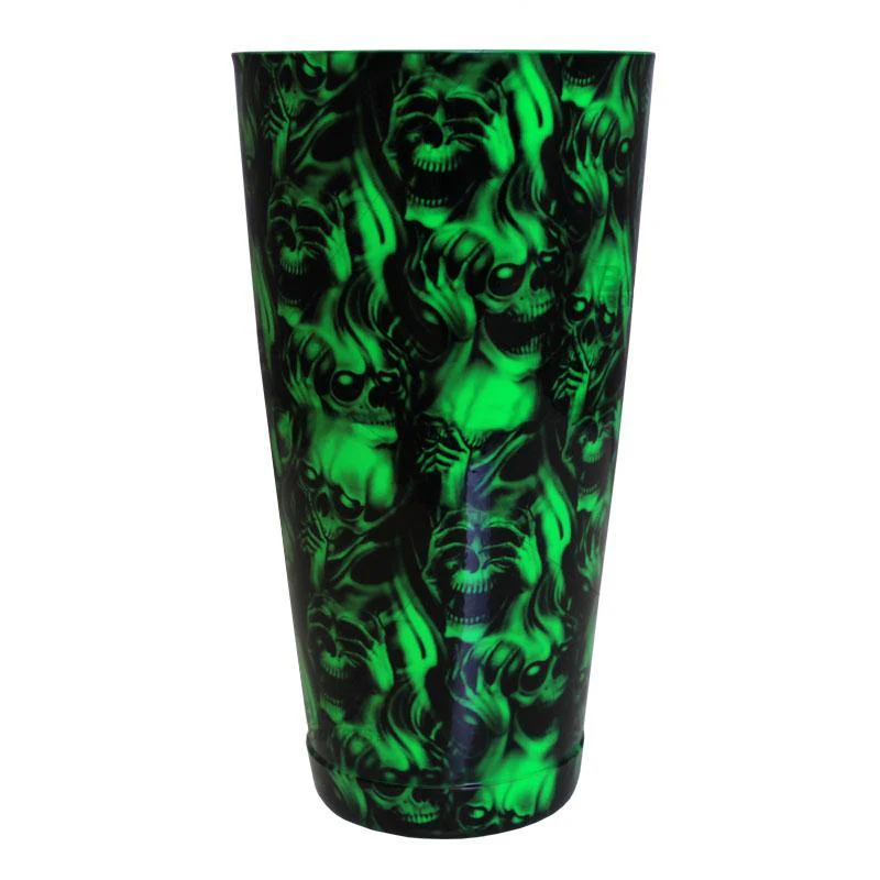 Printed Cocktail Shaker Tin - NEON Green EVIL - 28 ounce Weighted