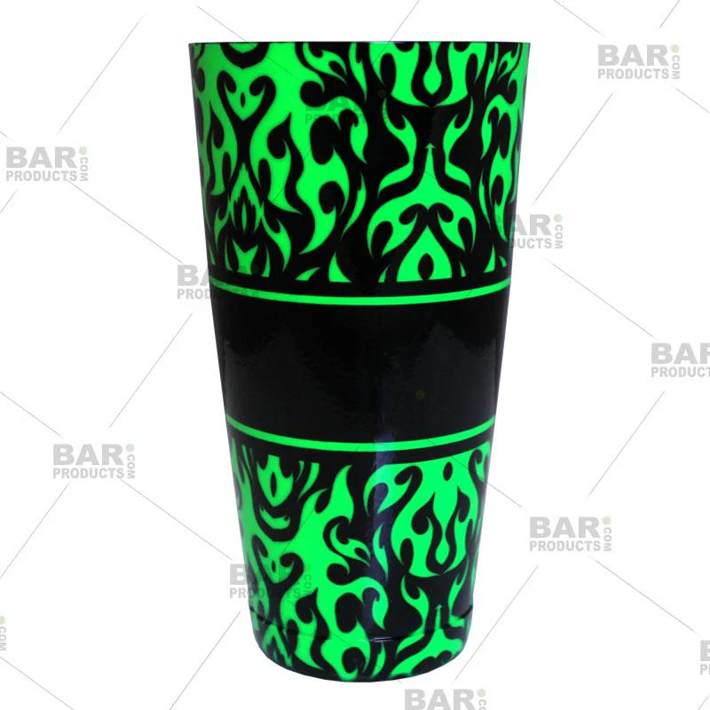 Printed Cocktail Shaker Tin - NEON Swirls - 28 ounce Weighted - Image 4