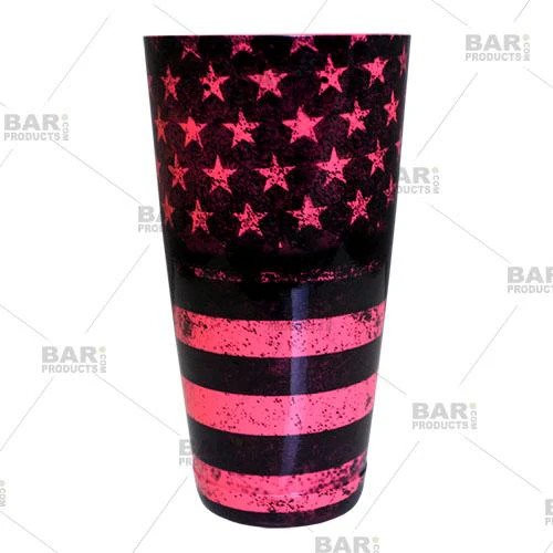 Printed Cocktail Shaker Tin - NEON US Flag - 28 ounce Weighted - Image 4