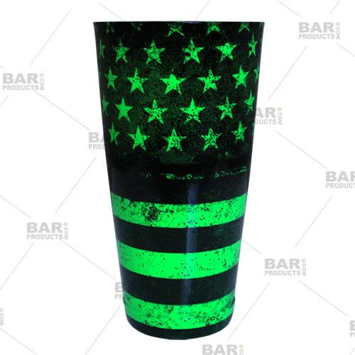 Printed Cocktail Shaker Tin - NEON US Flag - 28 ounce Weighted - Image 5
