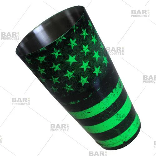 Printed Cocktail Shaker Tin - NEON US Flag - 28 ounce Weighted - Image 6