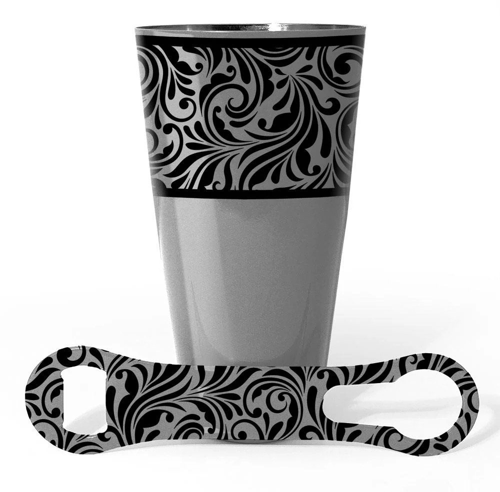 Cocktail Shaker / V-Rod® Bartending Set - Floral Swirl - Several Colors - Image 4