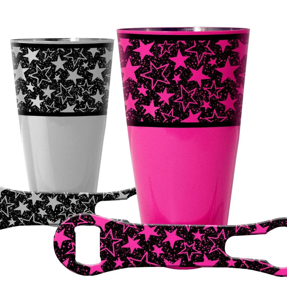 Cocktail Shaker / V-Rod® Bartending Set - Grunge Stars - Several Colors