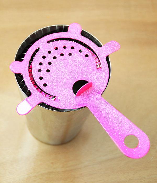 Cocktail Strainer NEON - Glitter Pink - 4 Prong