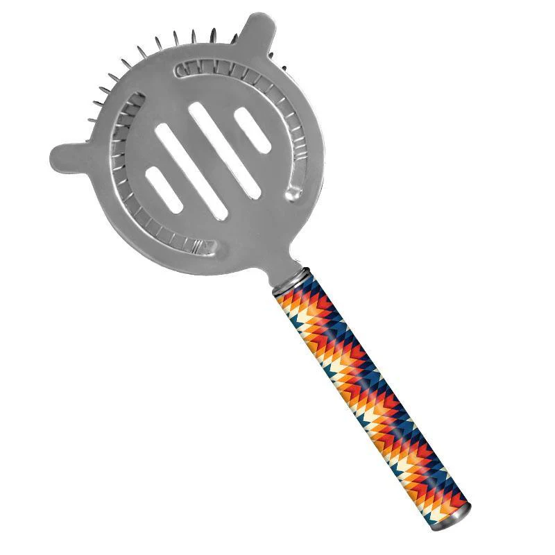 Cocktail Strainer - Pipe Handle - Colorful Geometric