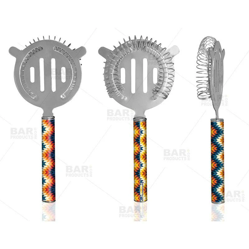 Cocktail Strainer - Pipe Handle - Colorful Geometric - Image 2