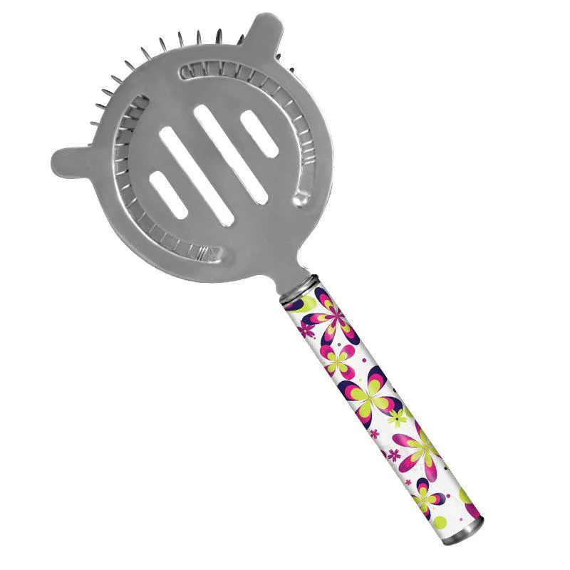 Cocktail Strainer - Pipe Handle - Floral