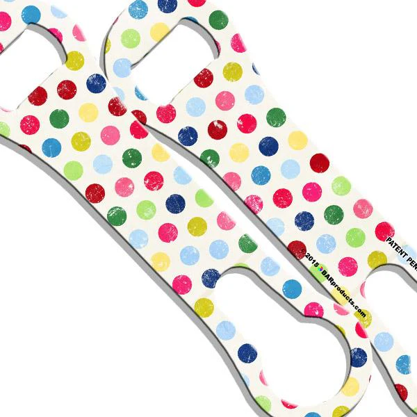 Colorful Grunge Polka Dots V-Rod® Bottle Opener
