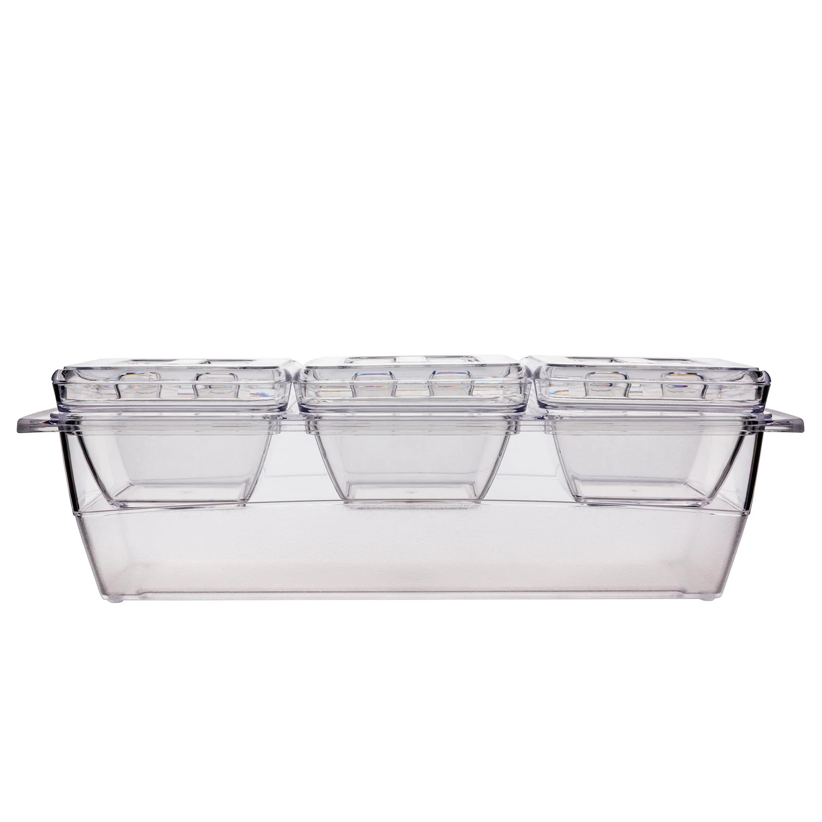 Condiment / Garnish Station w/ 3 inserts and Lids