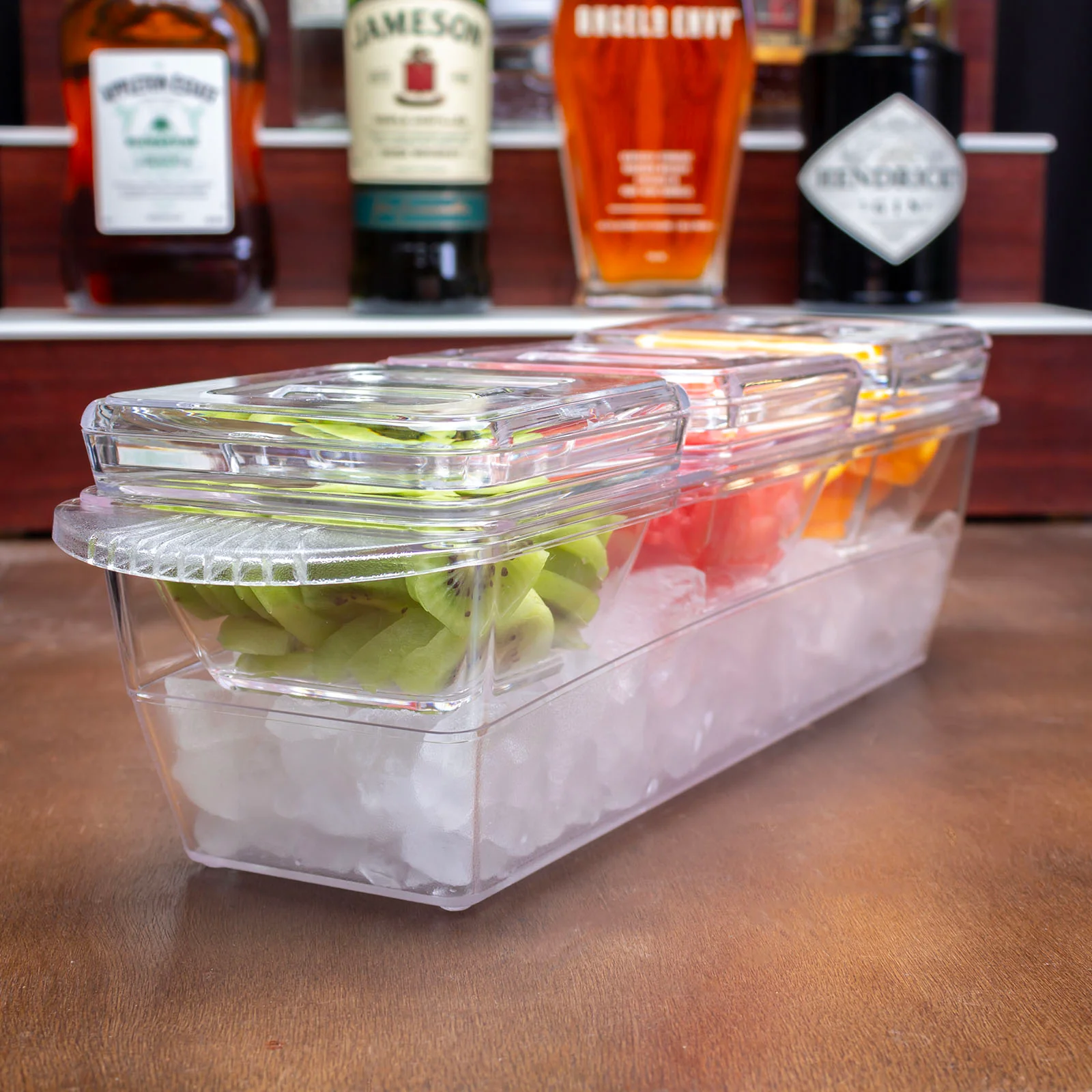 Condiment / Garnish Station w/ 3 inserts and Lids - Image 2