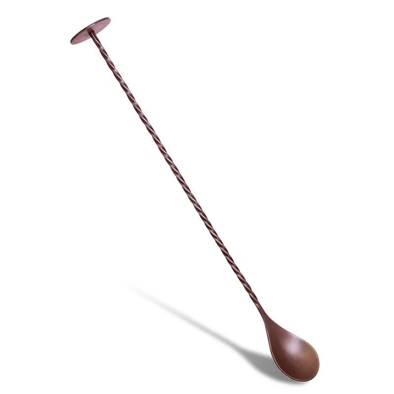 BarConic® Copper Bar Spoon - 11" with Disk - Antique Finish