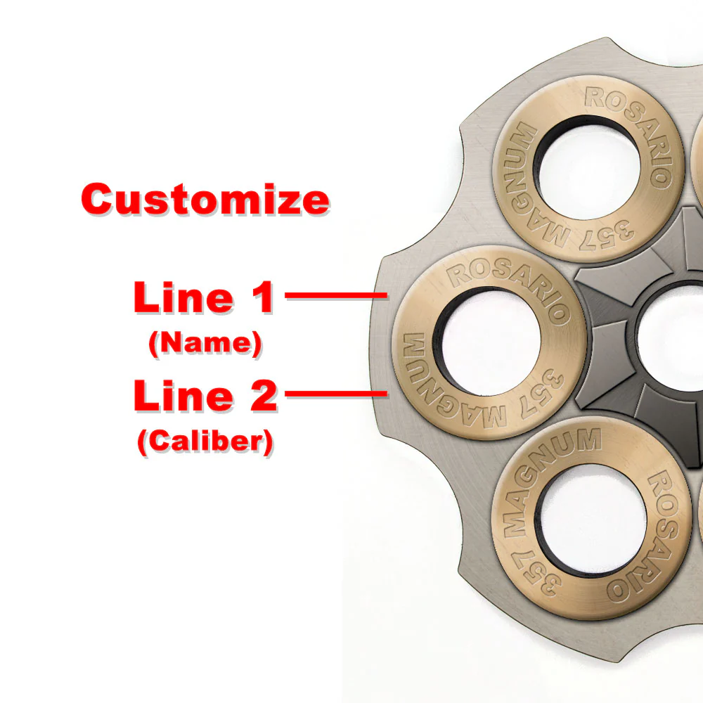 CUSTOMIZABLE 6-Shooter Wood Shot Glass Caddy Tray and Bottle Topper - "Revolver Cylinder" (2 Colors Available!) - Image 3