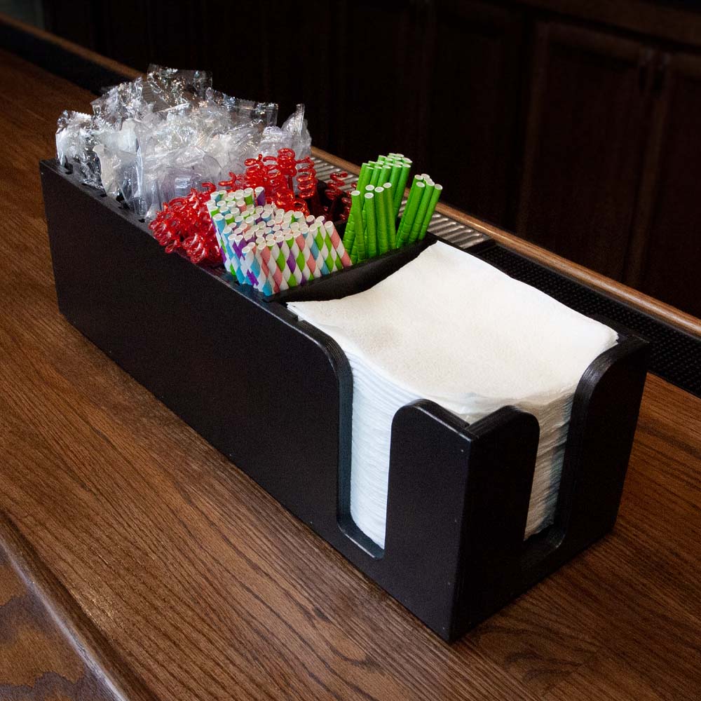 Wood Napkin Holder Caddy - Black - Image 3