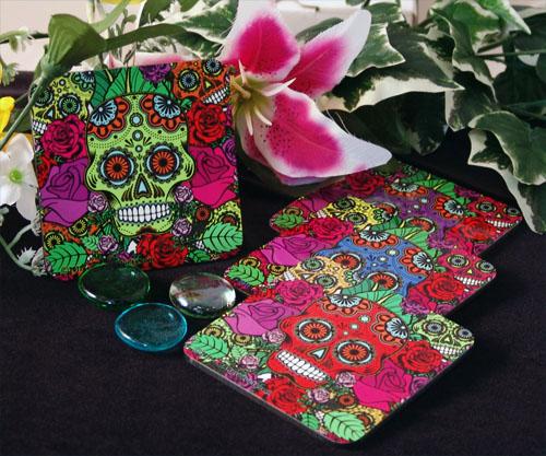 Cork Bottom Coaster - Sugar Skulls Series - Image 2