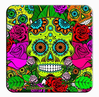 Cork Bottom Coaster - Sugar Skulls Series - Image 5