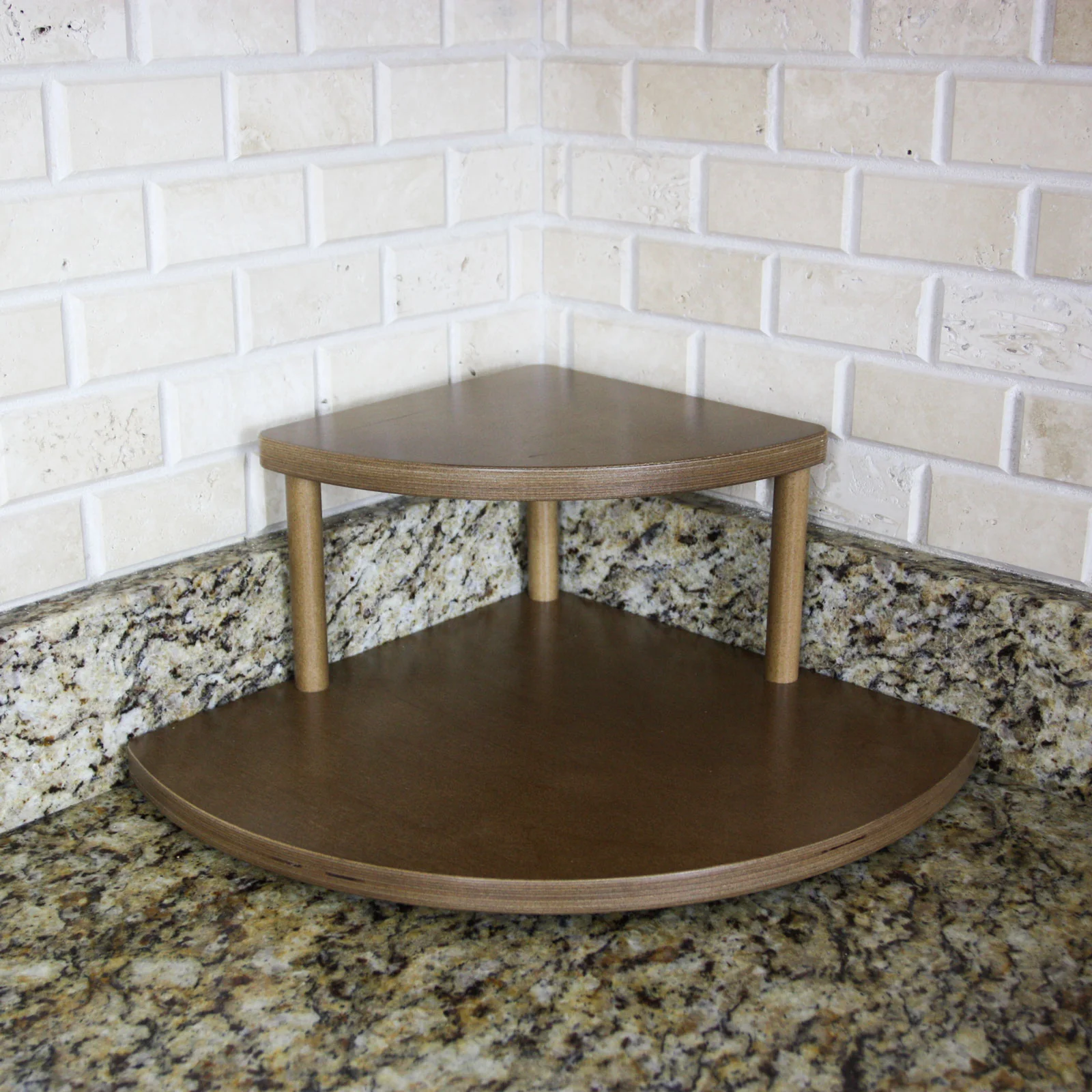 Counter Caddies™ - 7" Tall Stained Corner Shelf - Available In Black And Natural - Image 3