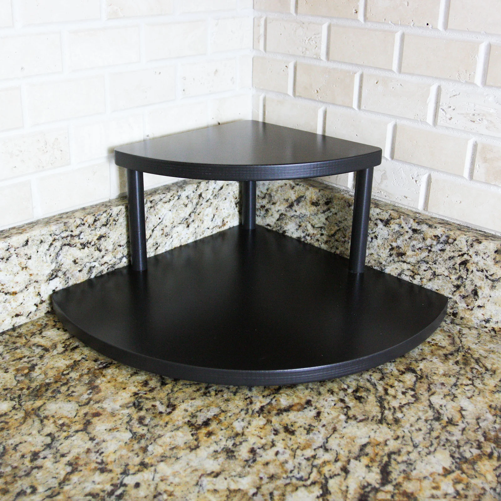 Counter Caddies™ - 7" Tall Stained Corner Shelf - Available In Black And Natural - Image 6