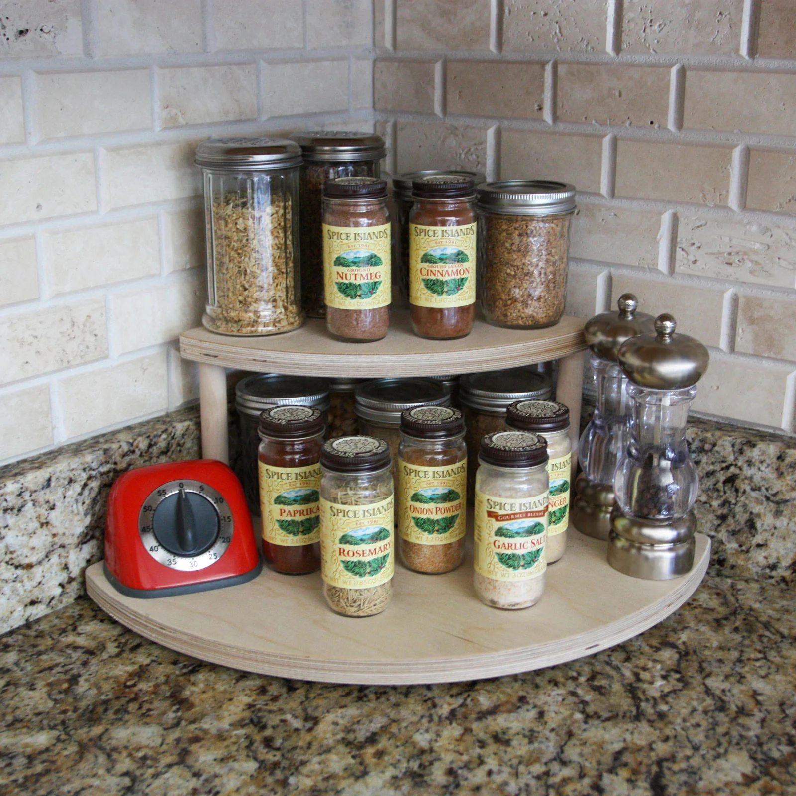 Counter Caddies™ - 7" Tall Stained Corner Shelf - Available In Black And Natural - Image 8