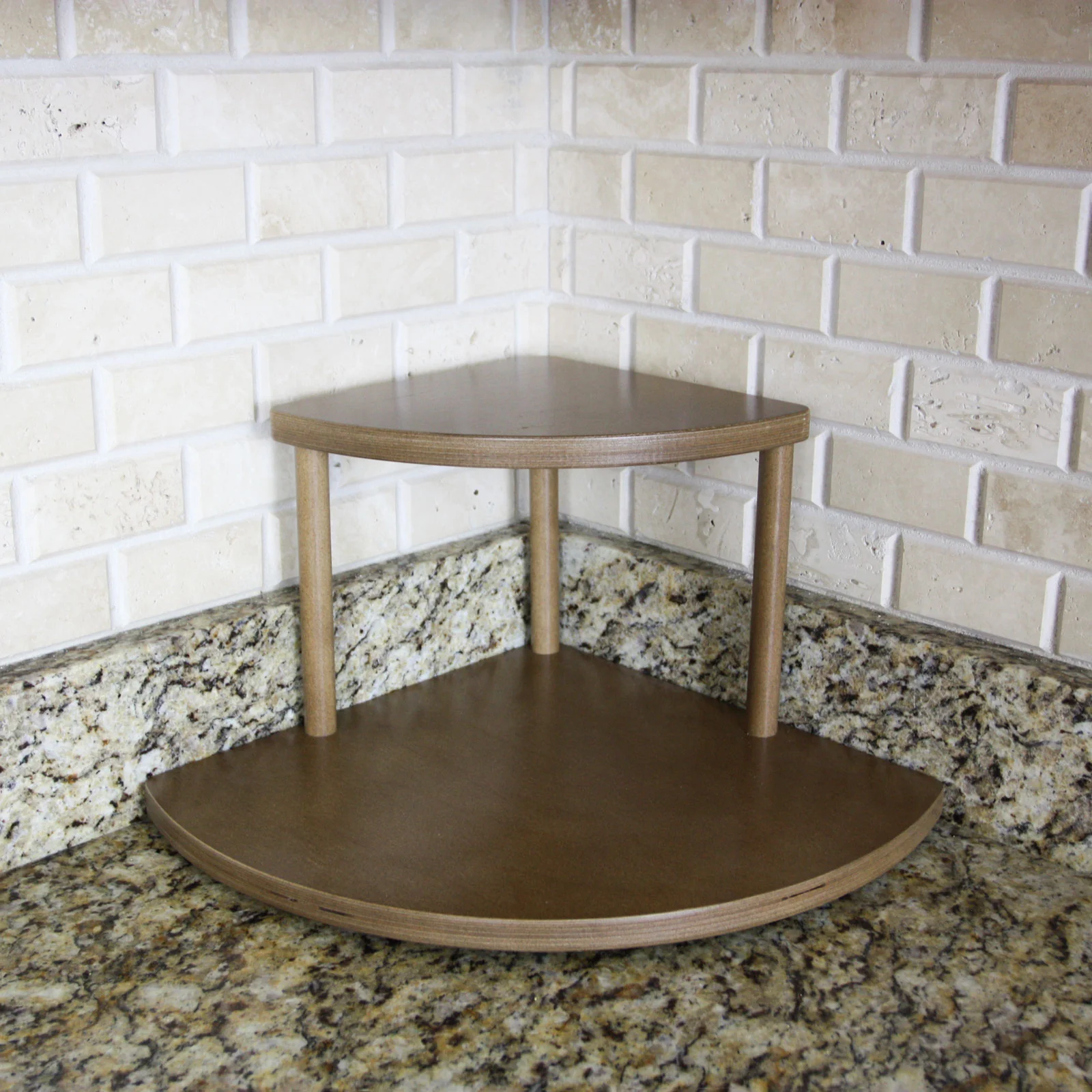 Counter Caddies™ - 9" Tall Stained Corner Shelf - Available In Black And Natural - Image 3