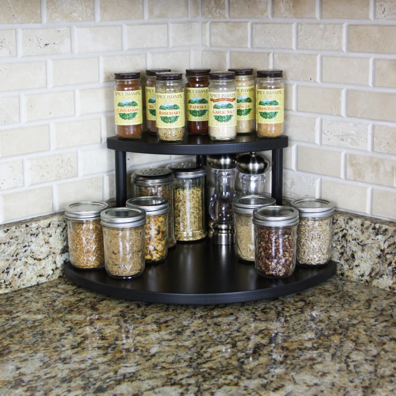 Counter Caddies™ - 9" Tall Stained Corner Shelf - Available In Black And Natural - Image 5