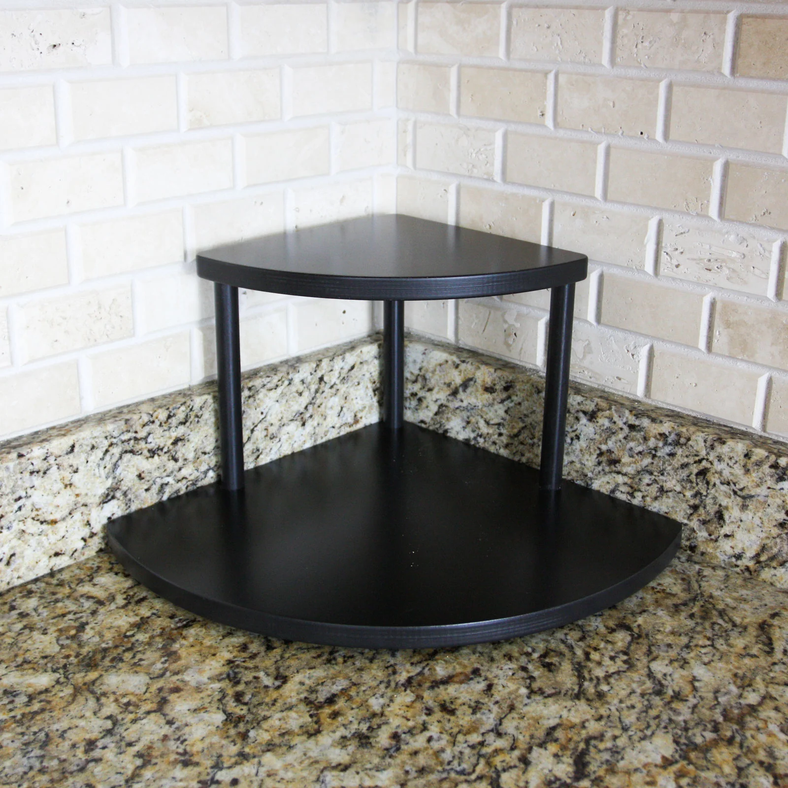 Counter Caddies™ - 9" Tall Stained Corner Shelf - Available In Black And Natural - Image 6