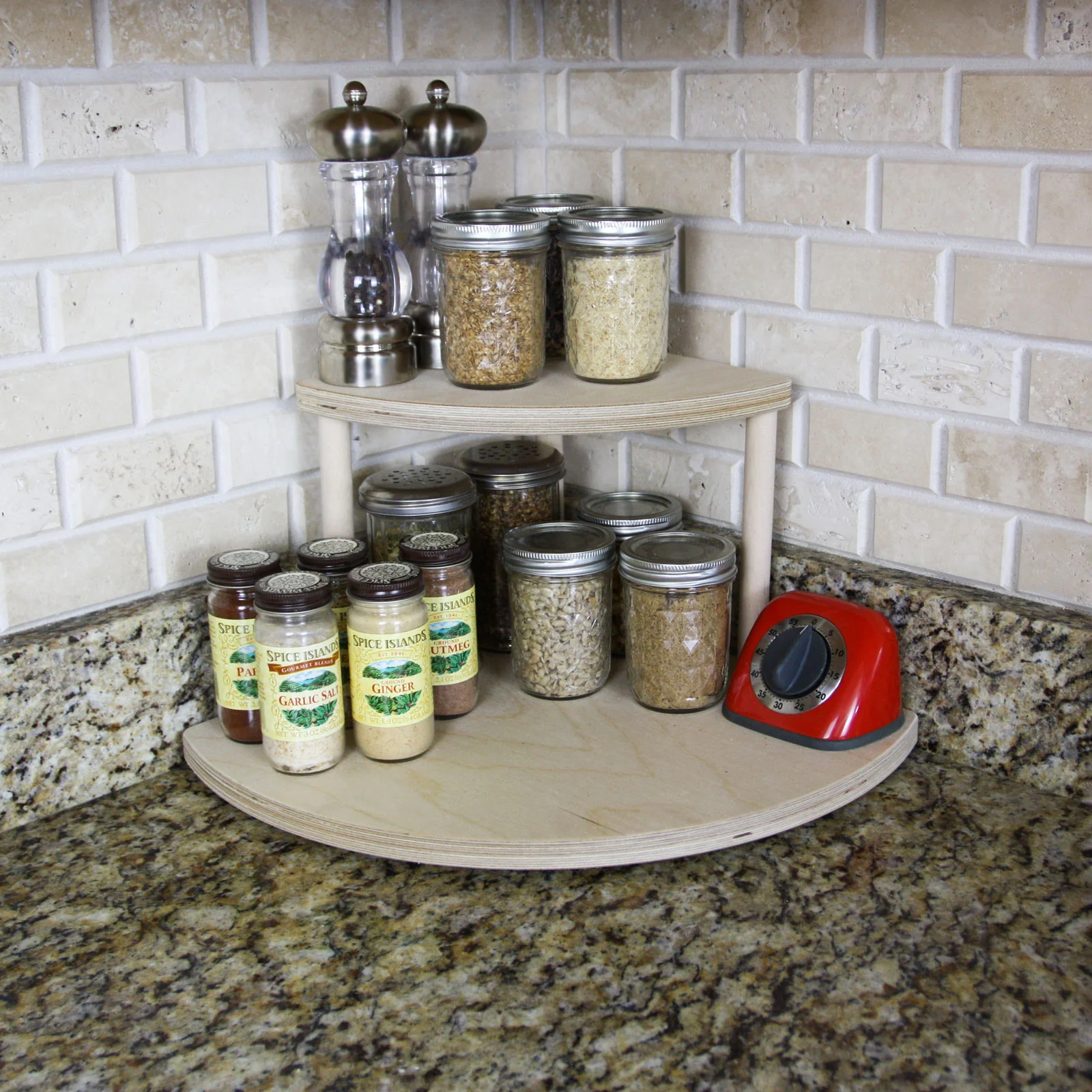 Counter Caddies™ - 9" Tall Stained Corner Shelf - Available In Black And Natural - Image 8