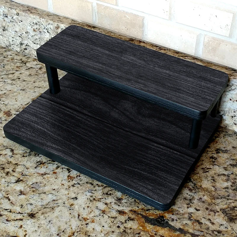 Counter Caddies™ - "Dark Wood" Themed Artwork - Straight Shelf - 12" Length - Image 2