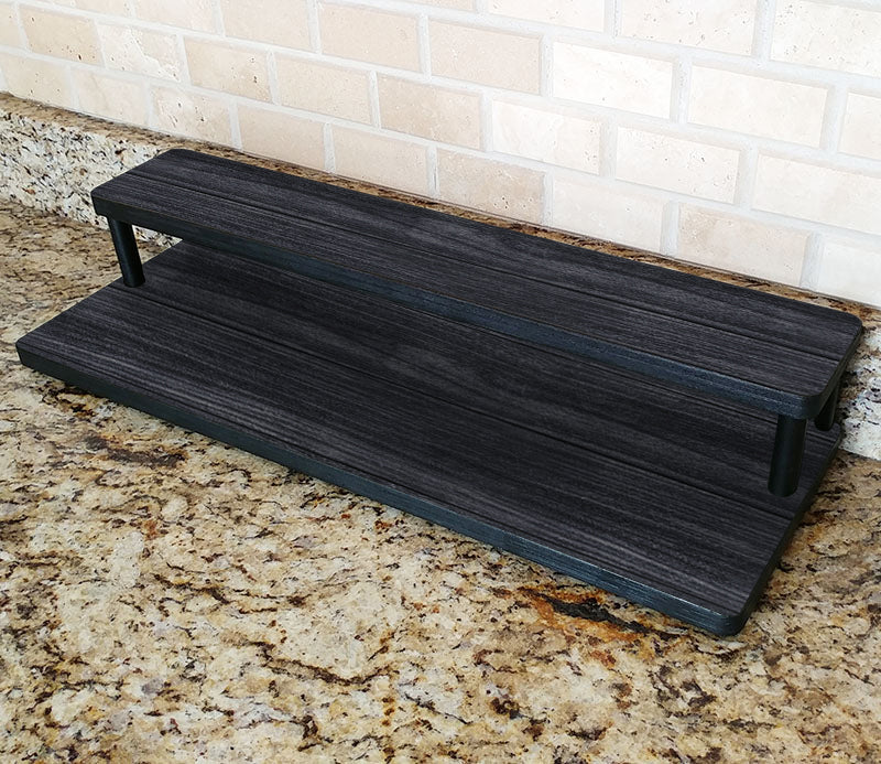 Counter Caddies™ - "Dark Wood" Themed Artwork - Straight Shelf - 24" Length - Image 2