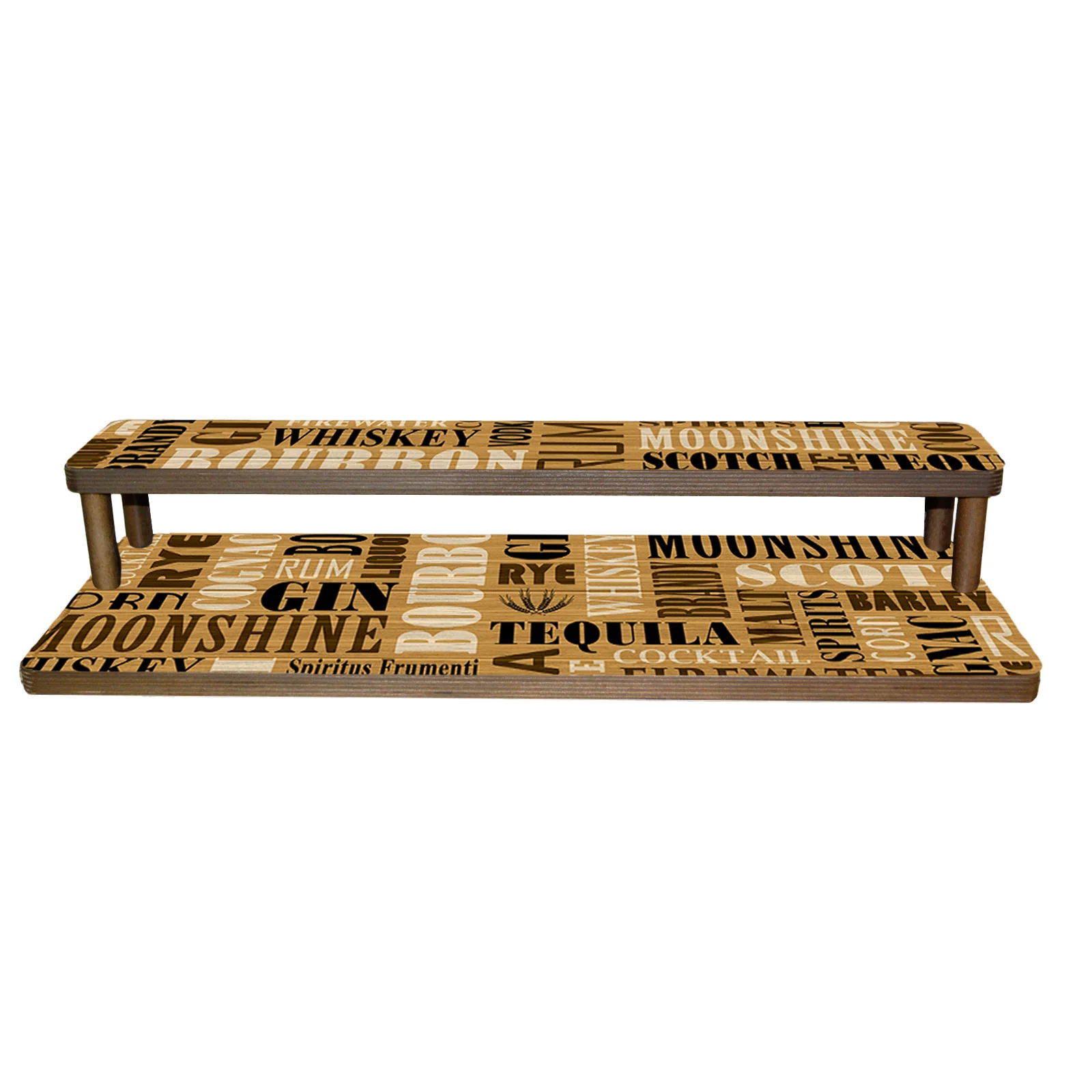 Counter Caddies™ - "LIQUOR" Themed Artwork - 24" STRAIGHT - Liquor/Wine Bottle Display