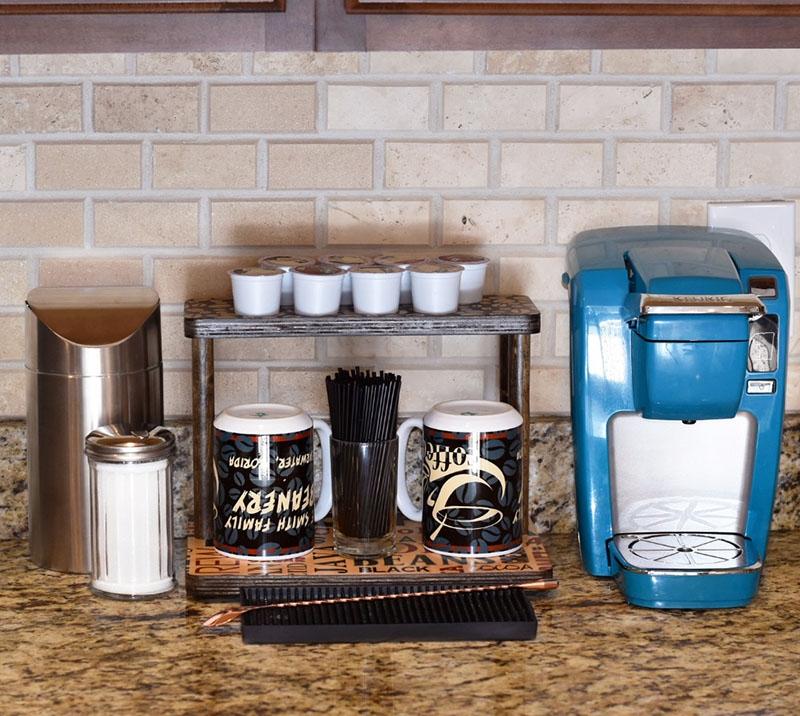 Counter Caddies™ - BARISTA Theme - 12" STRAIGHT Shelf w/ K-Cup Holes - Image 2