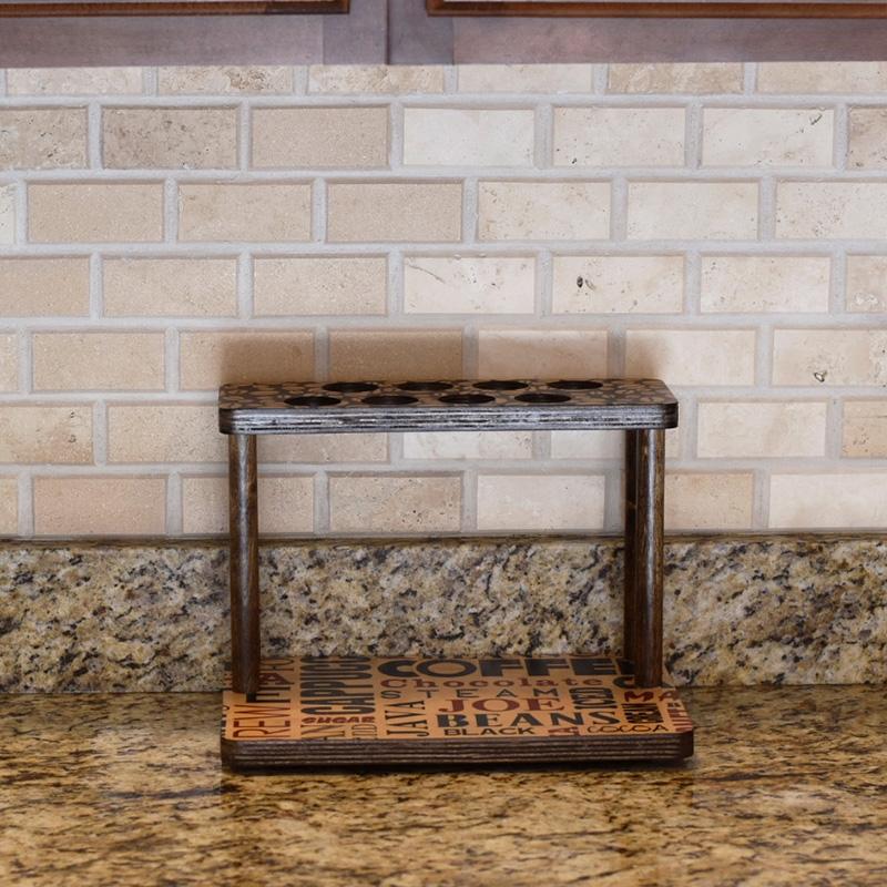 Counter Caddies™ - BARISTA Theme - 12" STRAIGHT Shelf w/ K-Cup Holes - Image 3