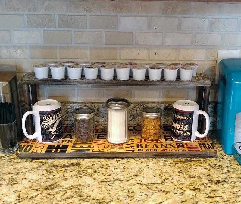 Counter Caddies™ - BARISTA Theme - 24" STRAIGHT Shelf w/ K-Cup Holes - Image 3