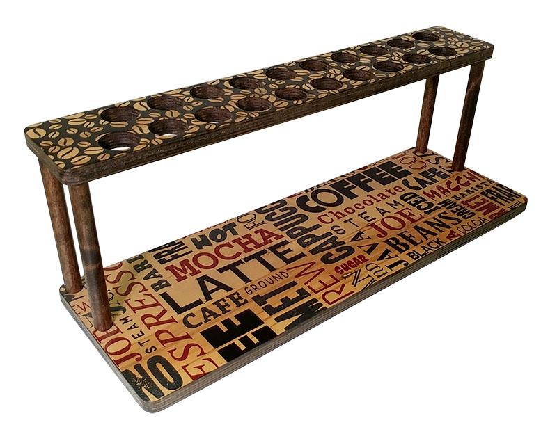 Counter Caddies™ - BARISTA Theme - 24" STRAIGHT Shelf w/ K-Cup Holes - Image 4