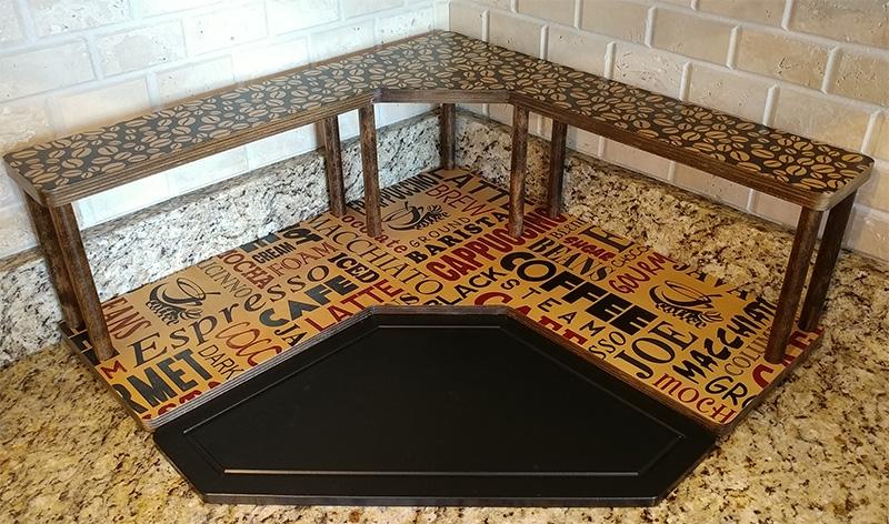 Counter Caddies™ - BARISTA Theme - CORNER Shelf - Image 3